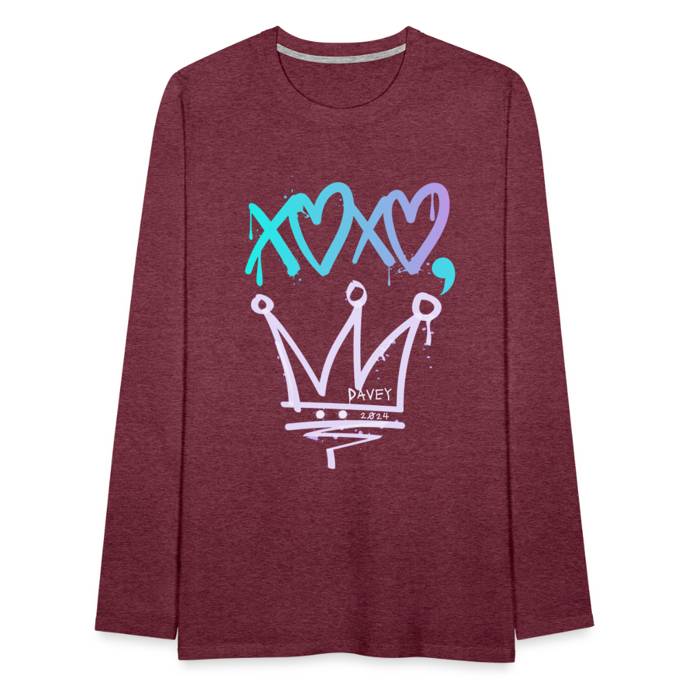 Cyclepath XOXO Long Sleeve T-Shirt - heather burgundy