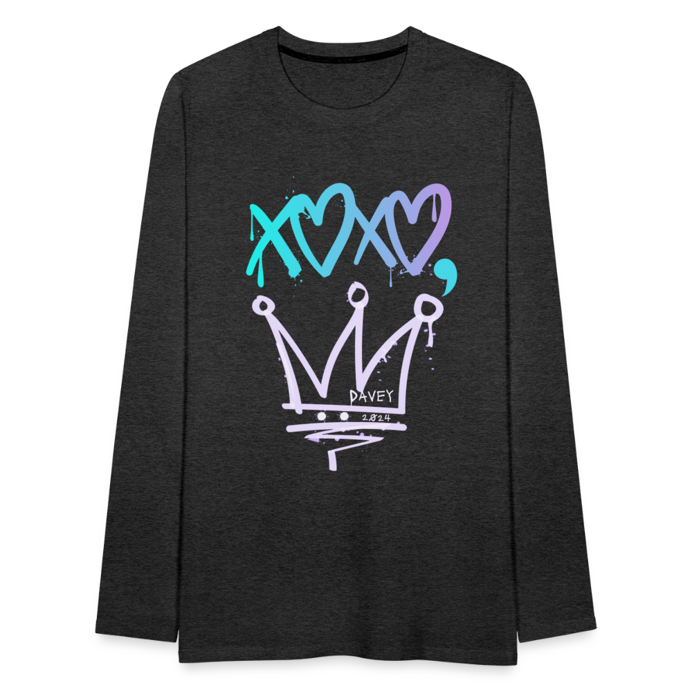 Cyclepath XOXO Long Sleeve T-Shirt - charcoal grey