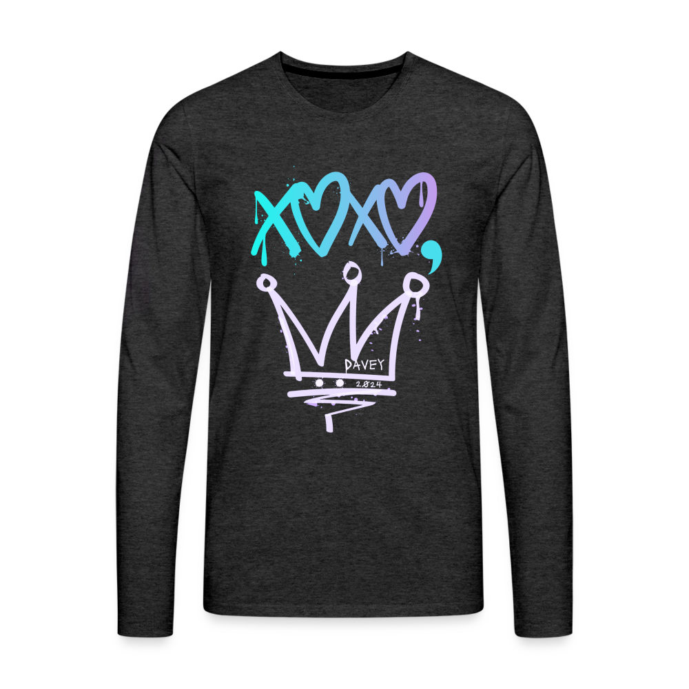 Cyclepath XOXO Long Sleeve T-Shirt - charcoal grey