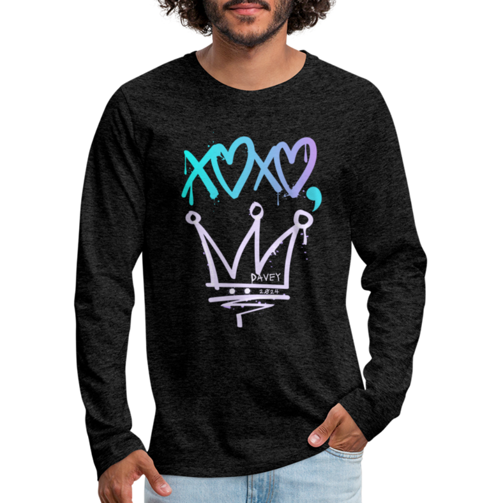 Cyclepath XOXO Long Sleeve T-Shirt - charcoal grey