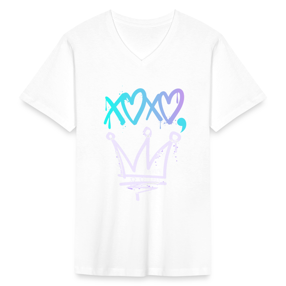 Cyclepath XOXO Men's V-Neck T-Shirt - white