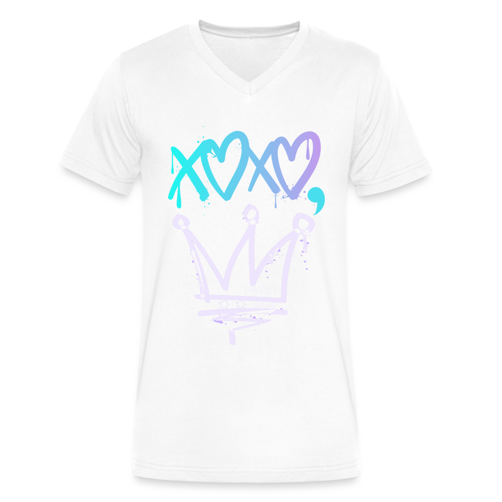 Cyclepath XOXO Men's V-Neck T-Shirt - white