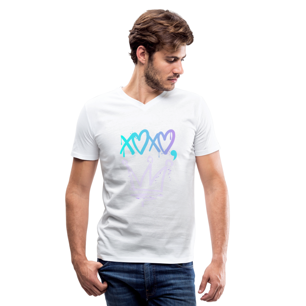 Cyclepath XOXO Men's V-Neck T-Shirt - white