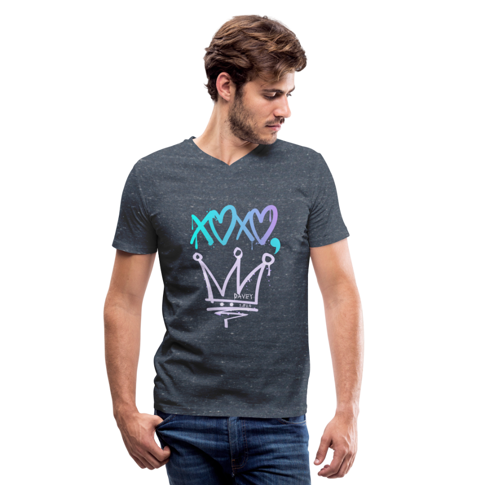 Cyclepath XOXO Men's V-Neck T-Shirt - heather navy