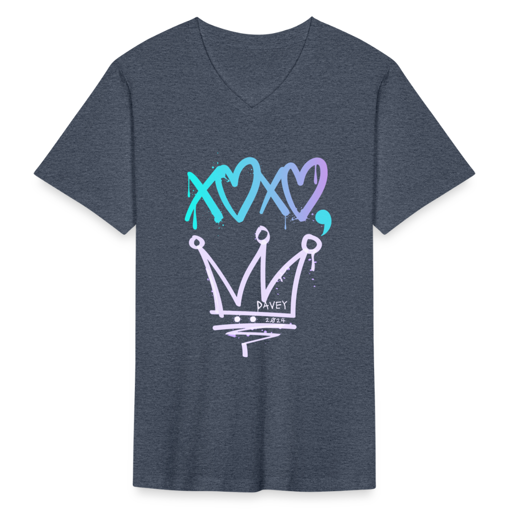 Cyclepath XOXO Men's V-Neck T-Shirt - heather navy
