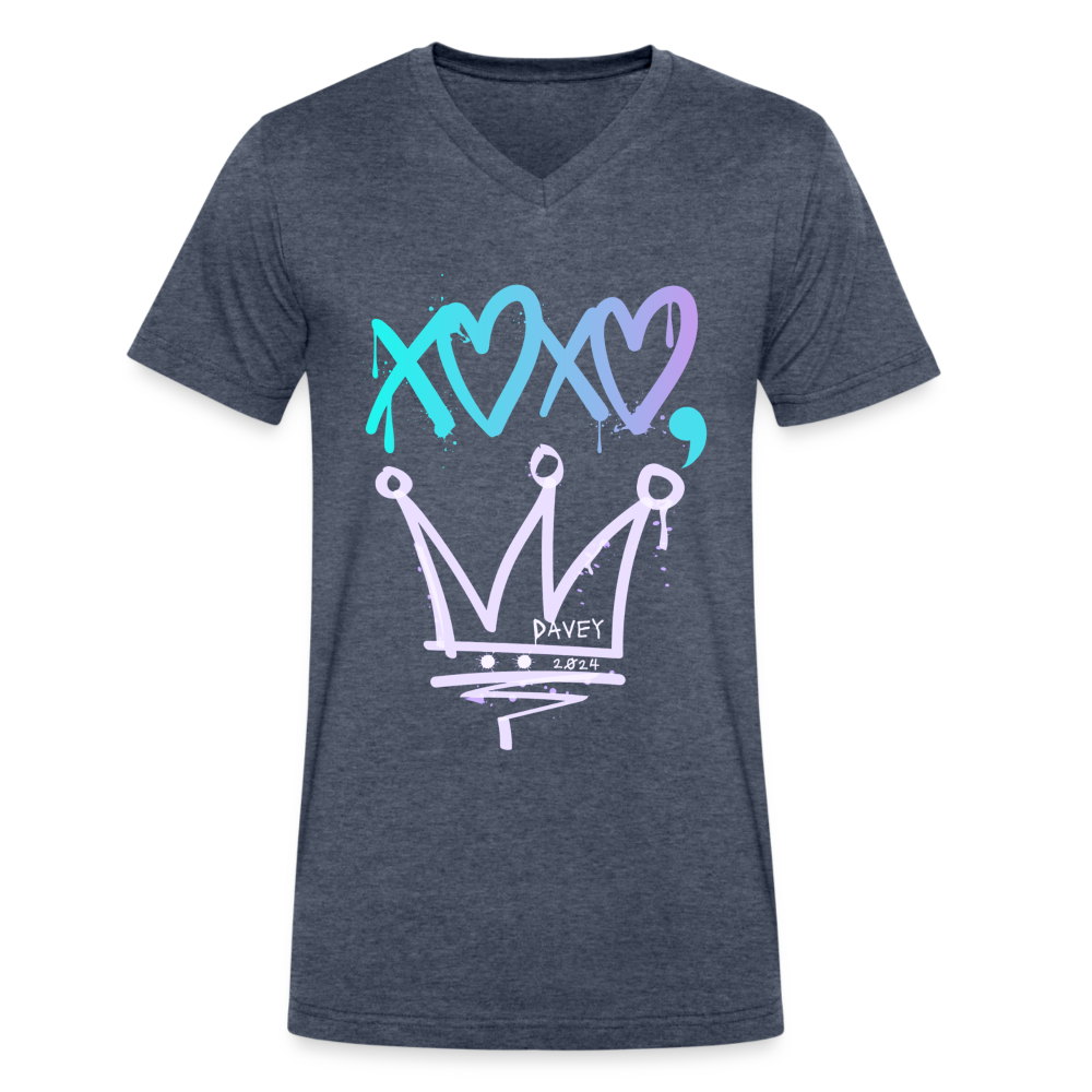 Cyclepath XOXO Men's V-Neck T-Shirt - heather navy