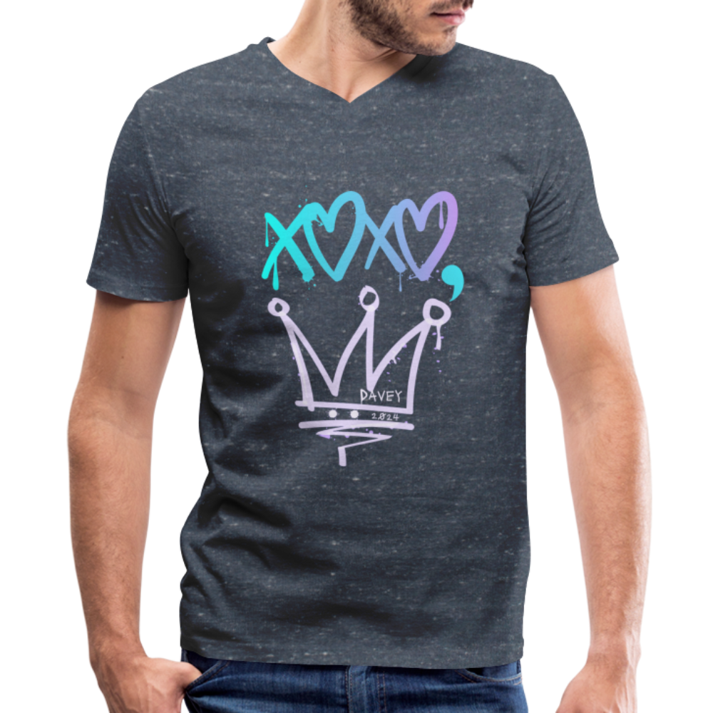 Cyclepath XOXO Men's V-Neck T-Shirt - heather navy