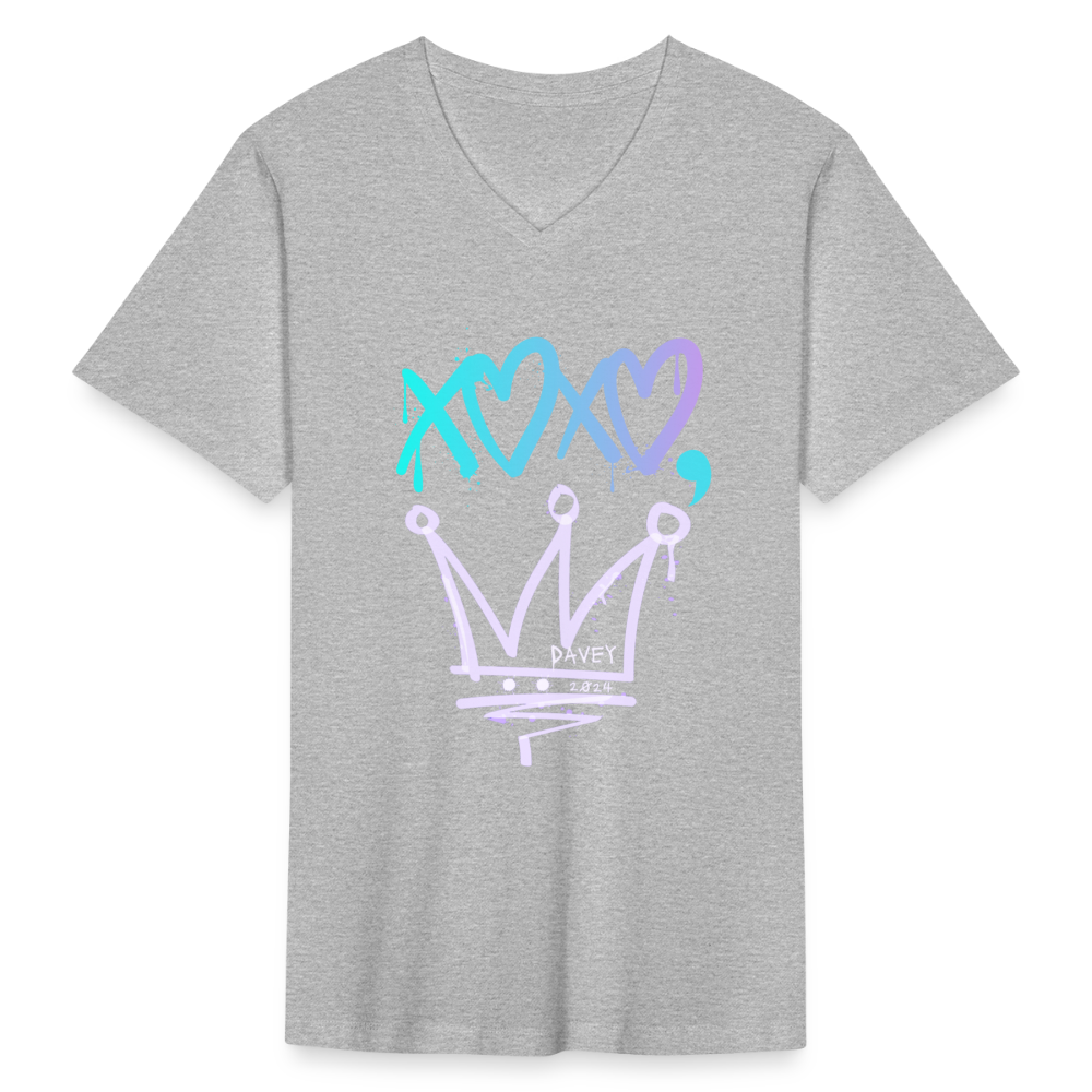 Cyclepath XOXO Men's V-Neck T-Shirt - heather gray