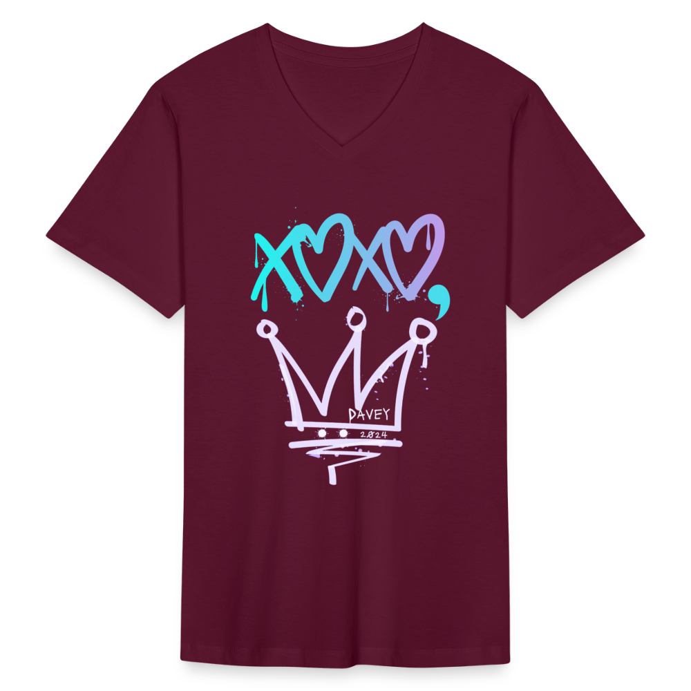 Cyclepath XOXO Men's V-Neck T-Shirt - maroon