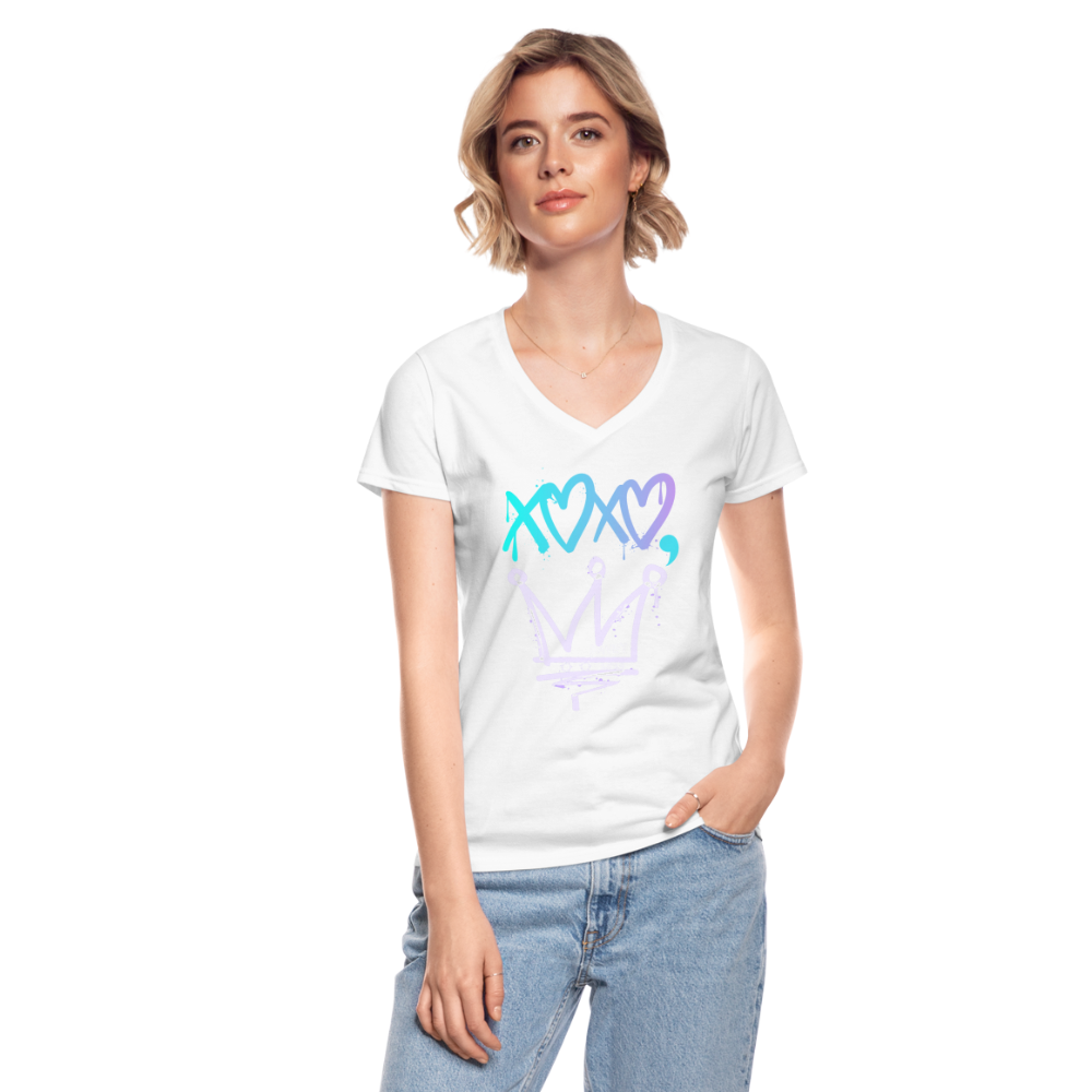 Cyclepath XOXO Women's V-Neck T-Shirt - white