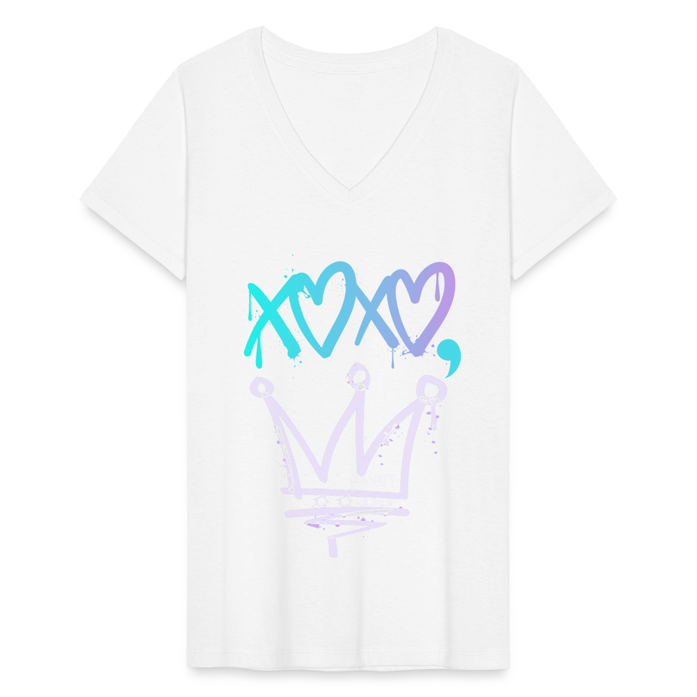 Cyclepath XOXO Women's V-Neck T-Shirt - white