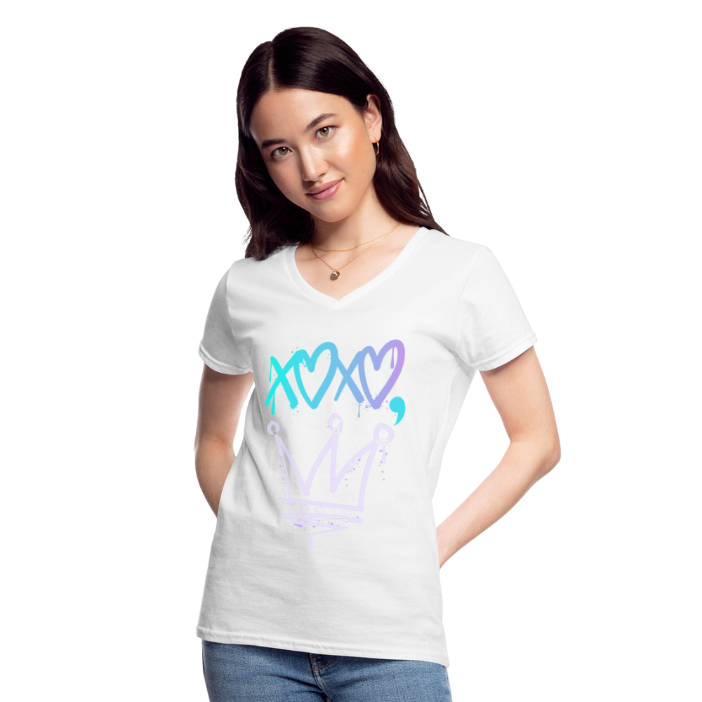 Cyclepath XOXO Women's V-Neck T-Shirt - white