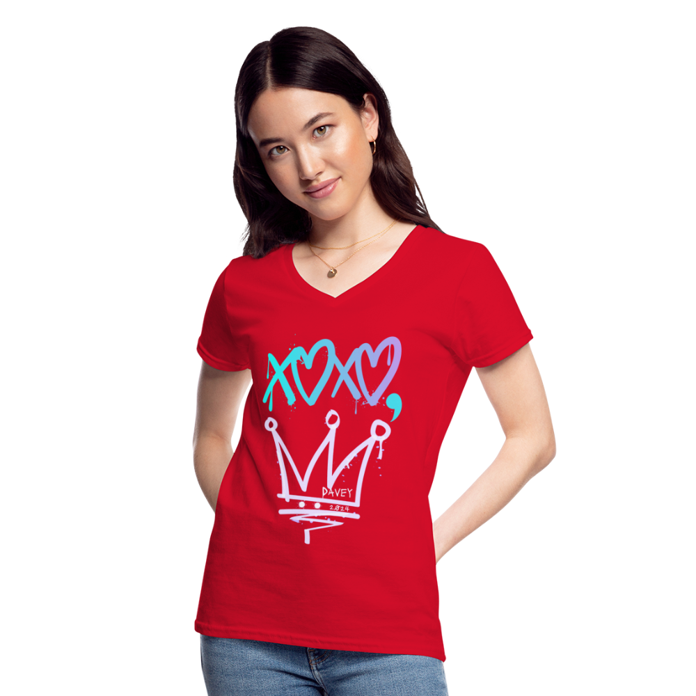 Cyclepath XOXO Women's V-Neck T-Shirt - red