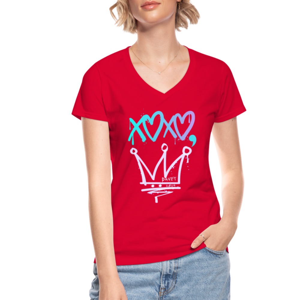 Cyclepath XOXO Women's V-Neck T-Shirt - red