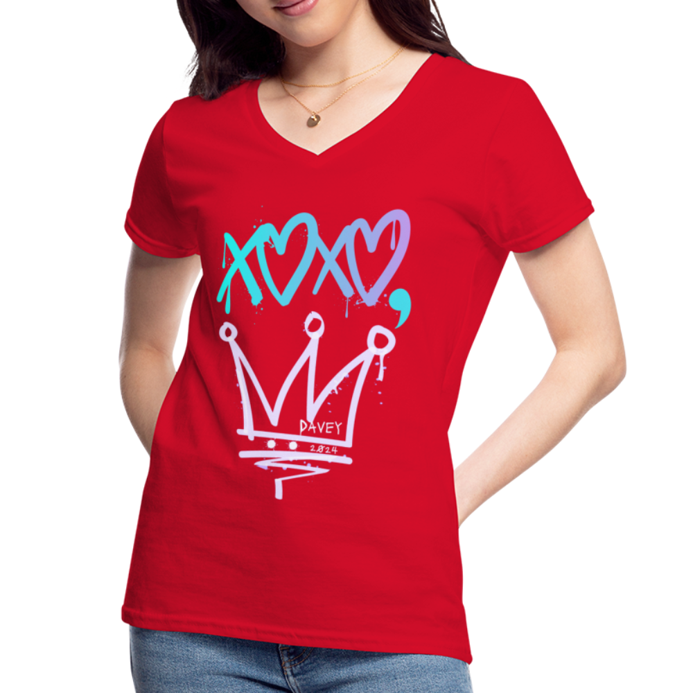 Cyclepath XOXO Women's V-Neck T-Shirt - red