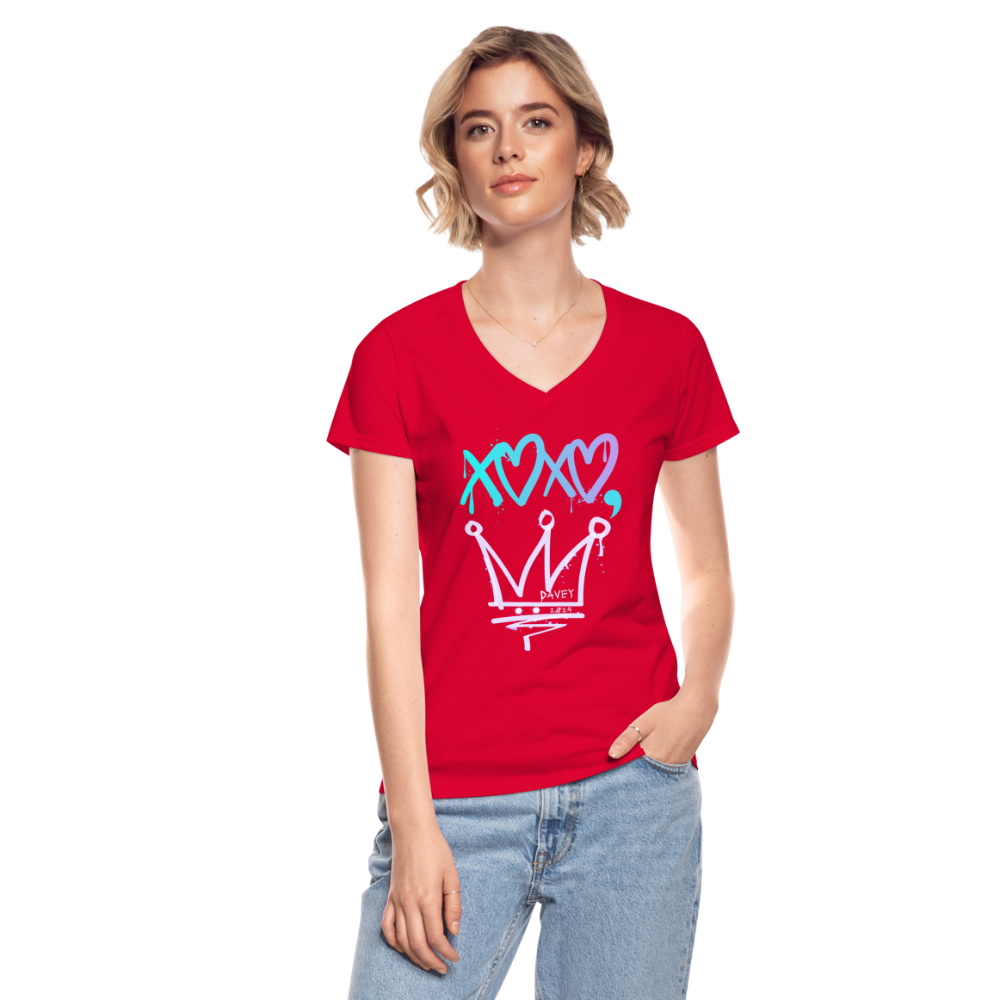 Cyclepath XOXO Women's V-Neck T-Shirt - red