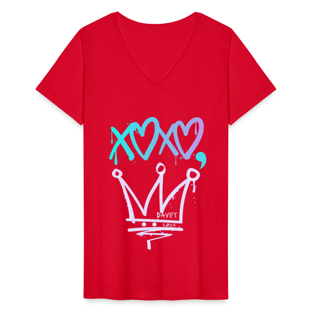 Cyclepath XOXO Women's V-Neck T-Shirt - red