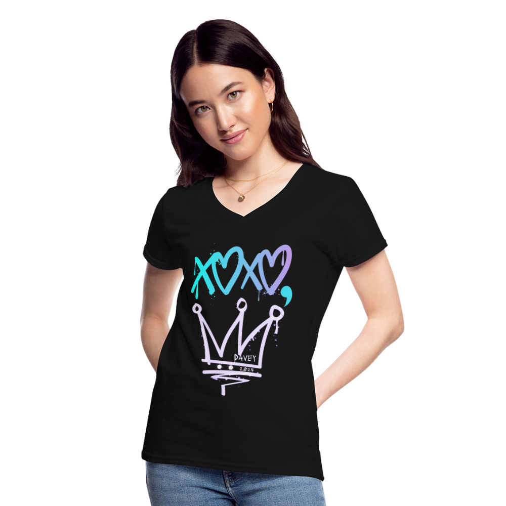Cyclepath XOXO Women's V-Neck T-Shirt - black