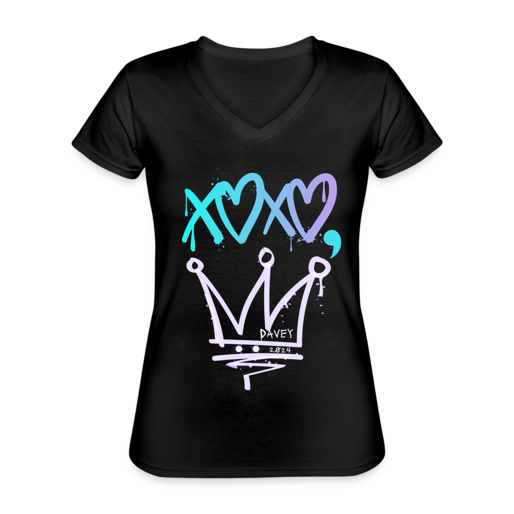 Cyclepath XOXO Women's V-Neck T-Shirt - black