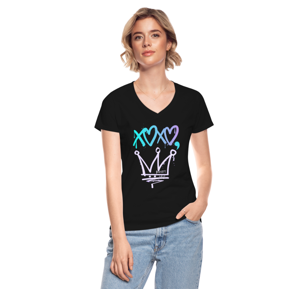 Cyclepath XOXO Women's V-Neck T-Shirt - black
