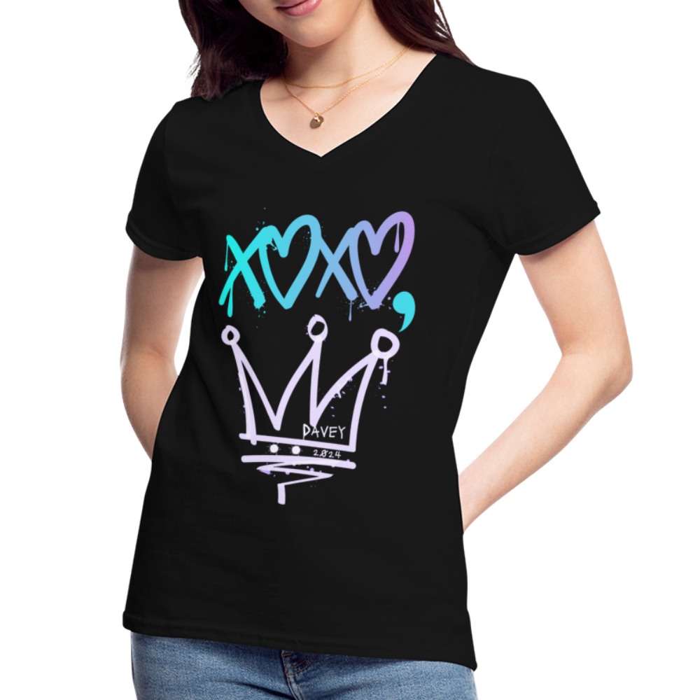 Cyclepath XOXO Women's V-Neck T-Shirt - black