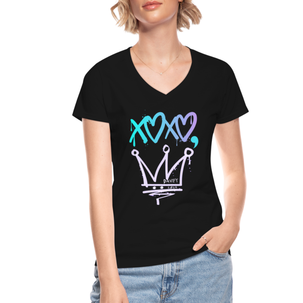 Cyclepath XOXO Women's V-Neck T-Shirt - black