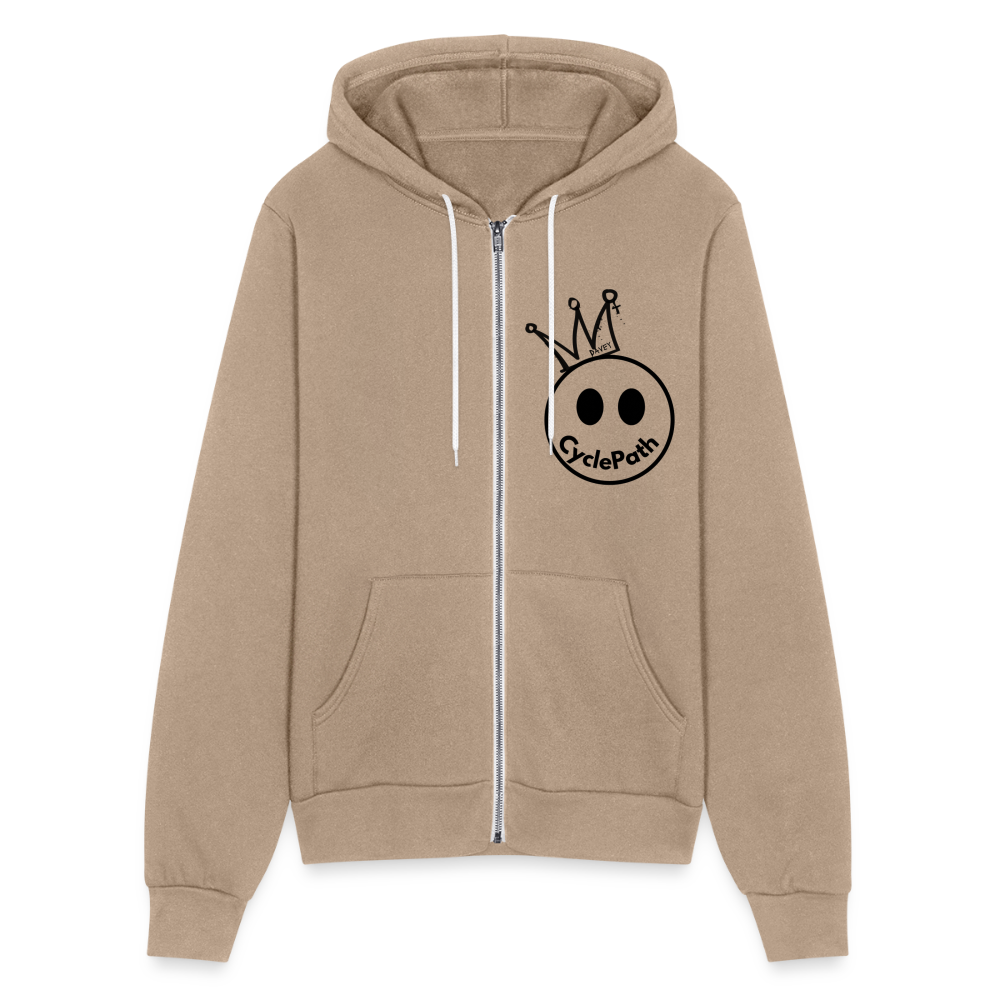 CyclePath "Smiles 4 Miles" Bella + Canvas Unisex Full Zip Hoodie - tan