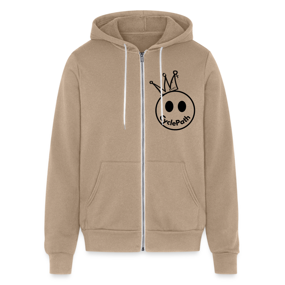 CyclePath "Smiles 4 Miles" Bella + Canvas Unisex Full Zip Hoodie - tan