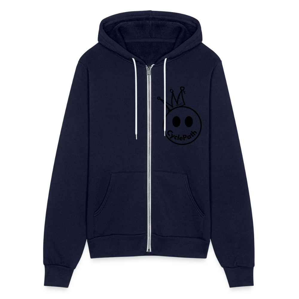 CyclePath "Smiles 4 Miles" Bella + Canvas Unisex Full Zip Hoodie - navy