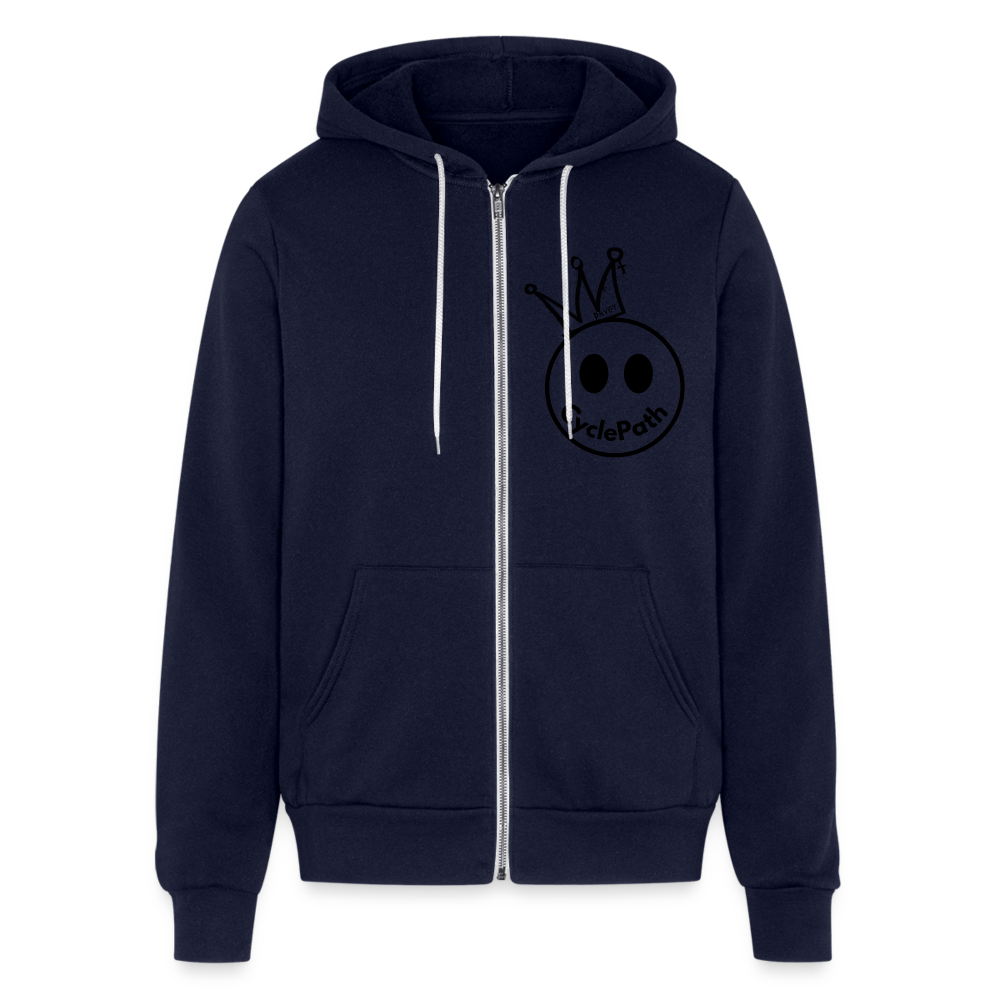 CyclePath "Smiles 4 Miles" Bella + Canvas Unisex Full Zip Hoodie - navy