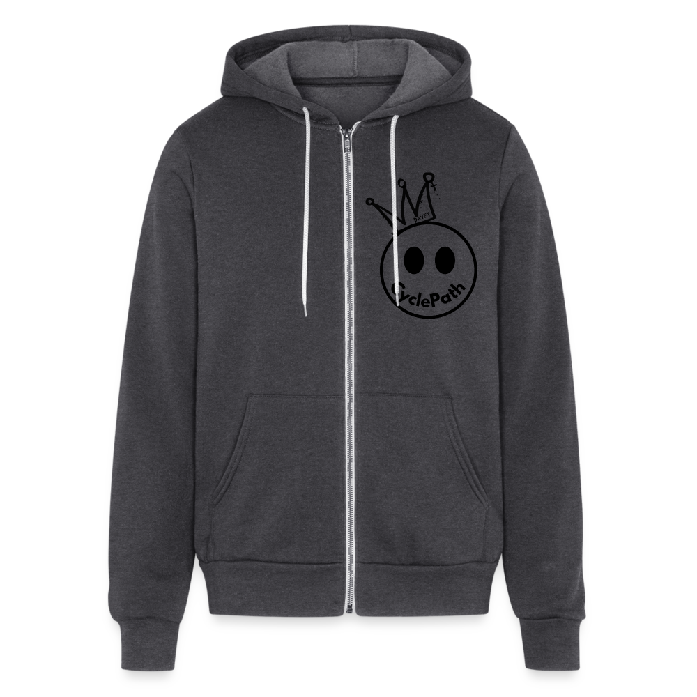 CyclePath "Smiles 4 Miles" Bella + Canvas Unisex Full Zip Hoodie - charcoal grey