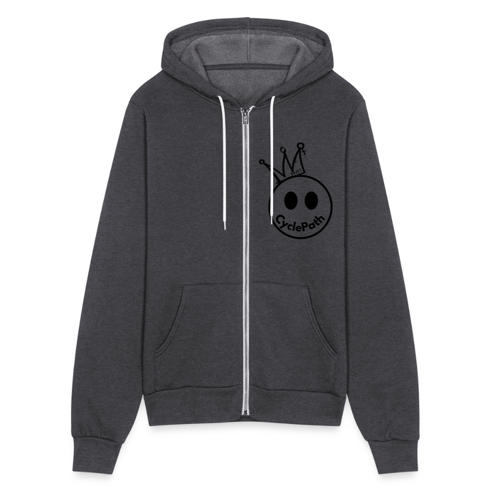 CyclePath "Smiles 4 Miles" Bella + Canvas Unisex Full Zip Hoodie - charcoal grey