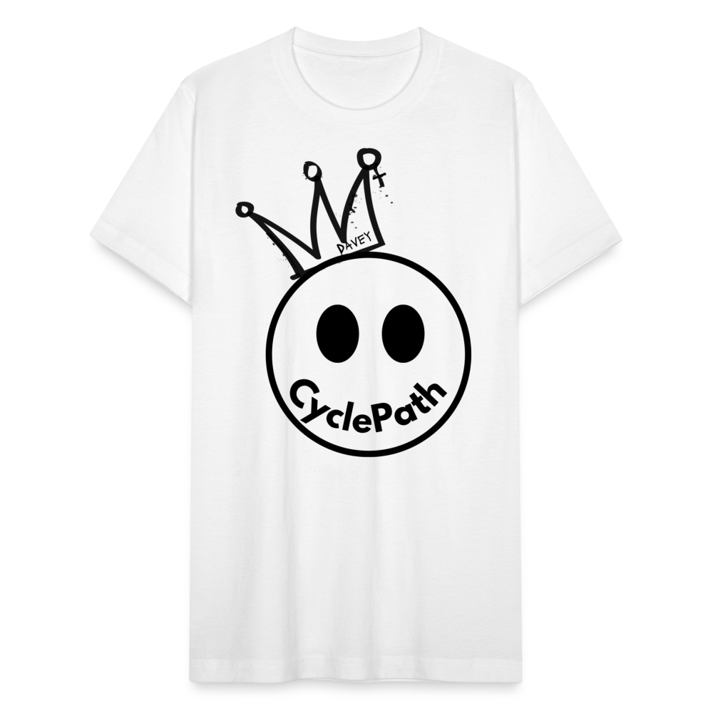 CyclePath "Smiles 4 Miles" Unisex Jersey T-Shirt by Bella + Canvas - white