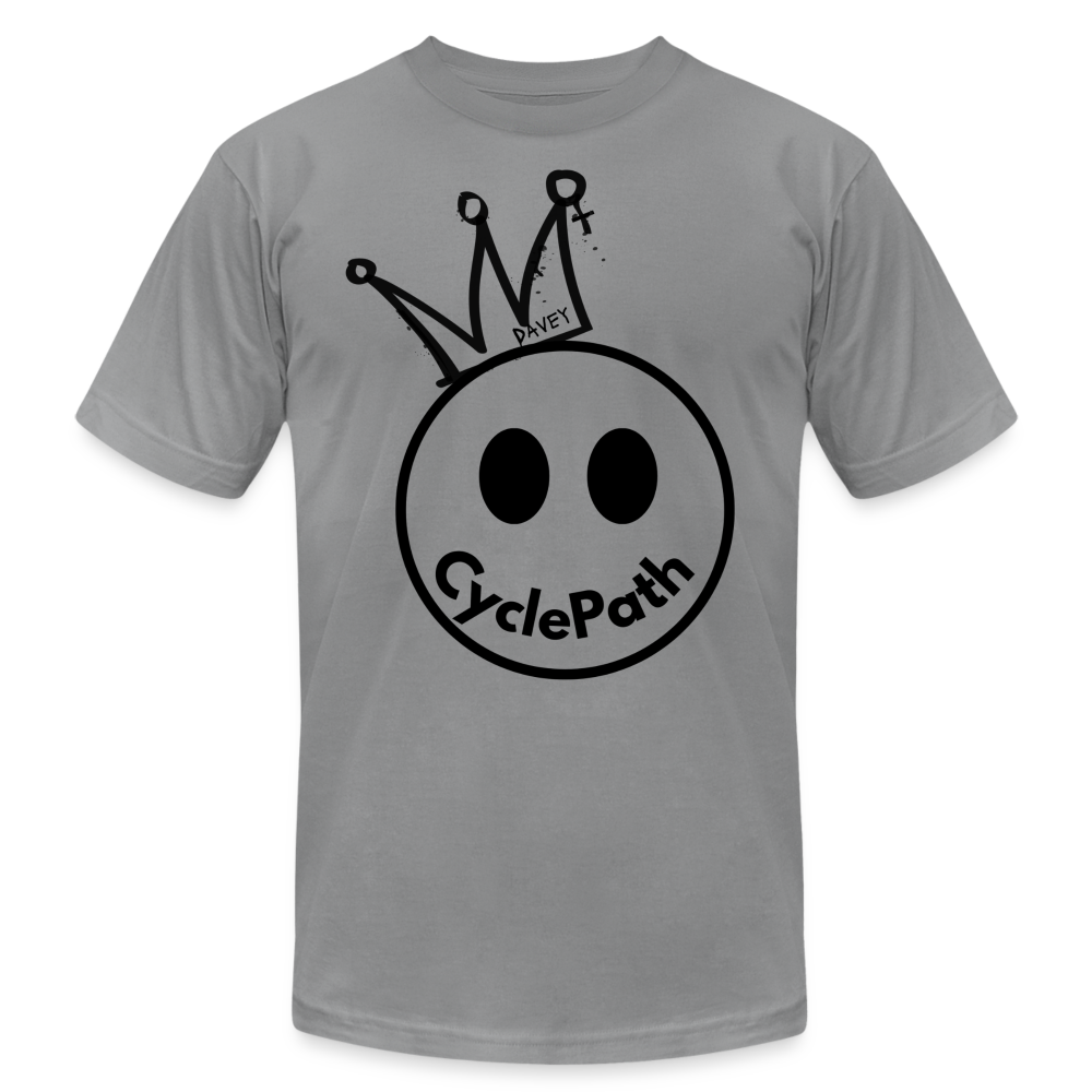 CyclePath "Smiles 4 Miles" Unisex Jersey T-Shirt by Bella + Canvas - slate