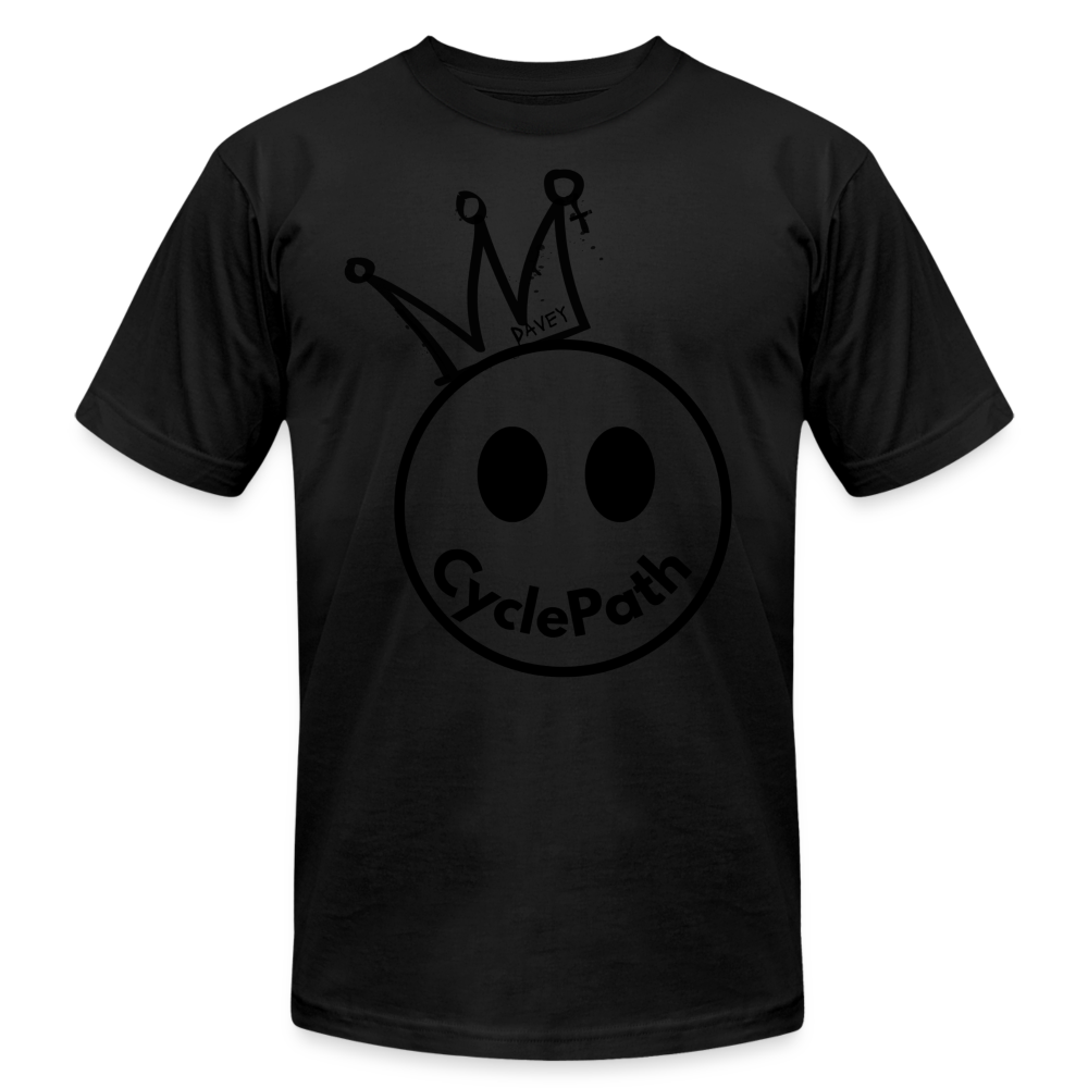 CyclePath "Smiles 4 Miles" Unisex Jersey T-Shirt by Bella + Canvas - black