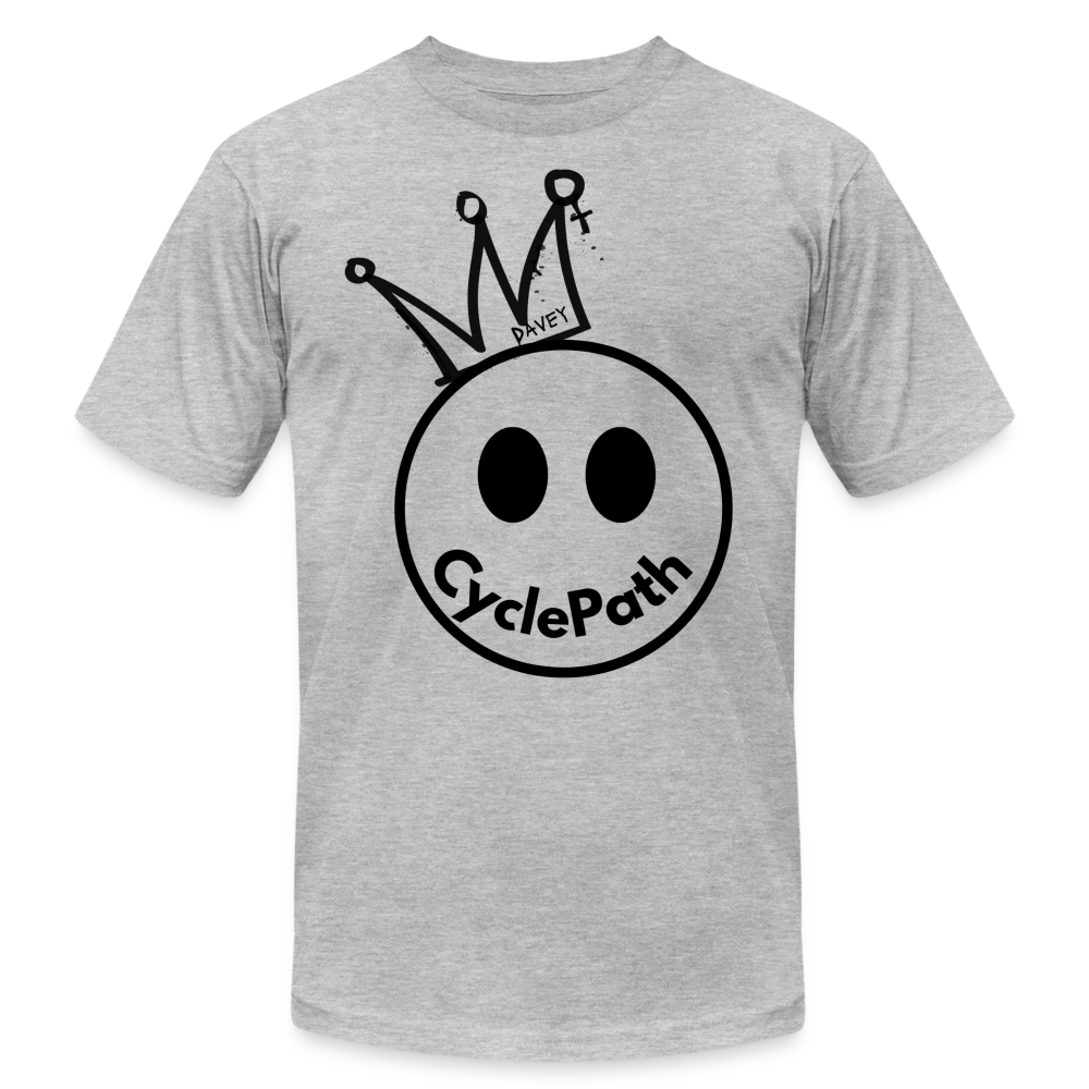 CyclePath "Smiles 4 Miles" Unisex Jersey T-Shirt by Bella + Canvas - heather gray