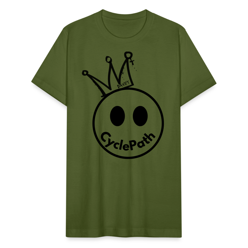 CyclePath "Smiles 4 Miles" Unisex Jersey T-Shirt by Bella + Canvas - olive