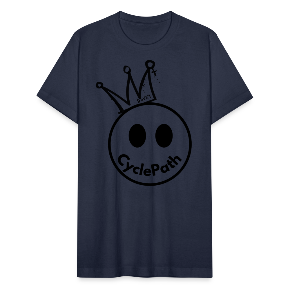 CyclePath "Smiles 4 Miles" Unisex Jersey T-Shirt by Bella + Canvas - navy