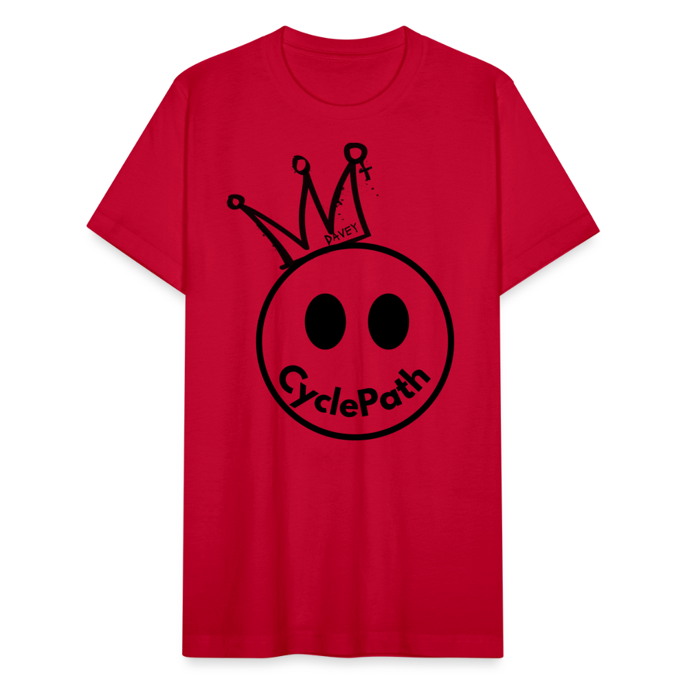 CyclePath "Smiles 4 Miles" Unisex Jersey T-Shirt by Bella + Canvas - red