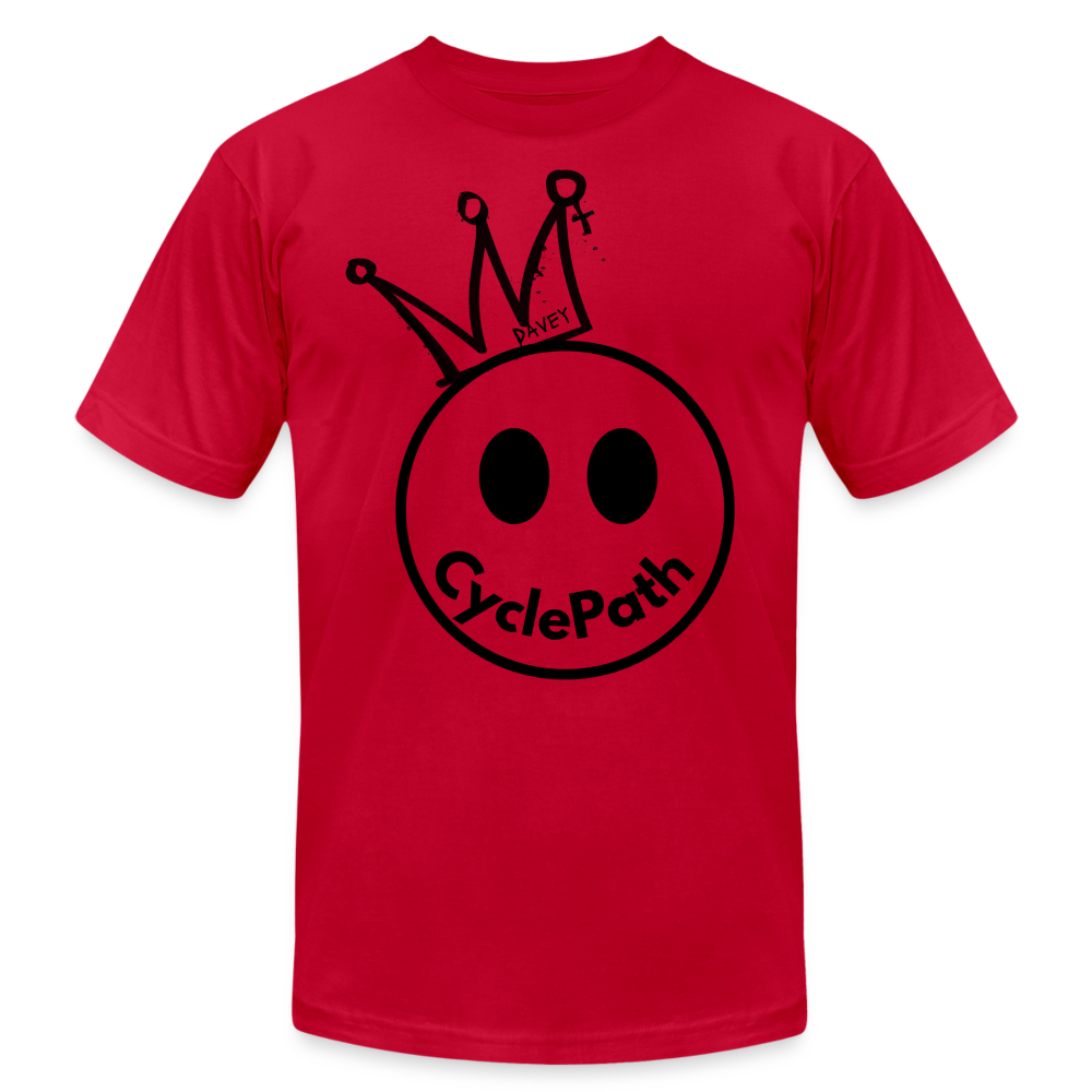 CyclePath "Smiles 4 Miles" Unisex Jersey T-Shirt by Bella + Canvas - red