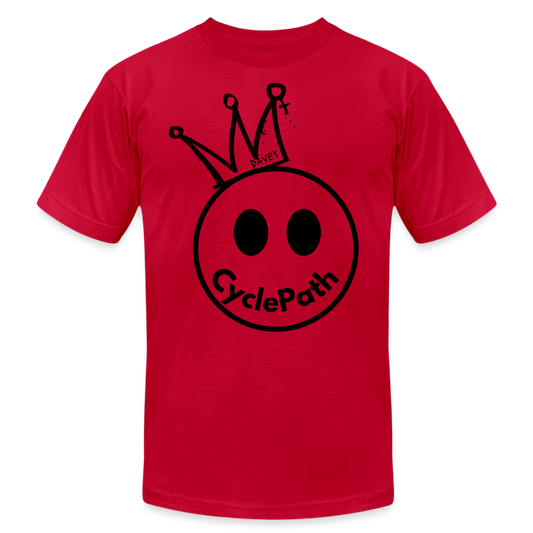 CyclePath "Smiles 4 Miles" Unisex Jersey T-Shirt by Bella + Canvas - red