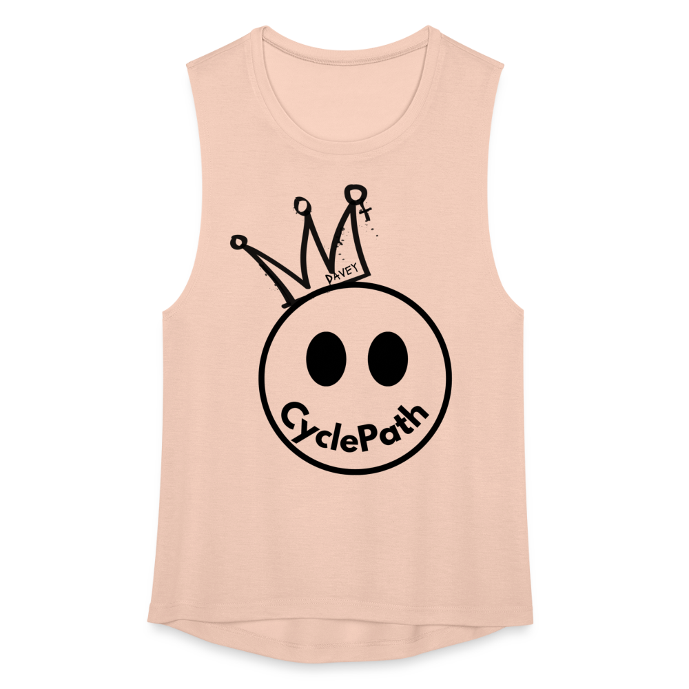 CyclePath "Smiles 4 Miles" Women's Flowy Muscle Tank by Bella - peach