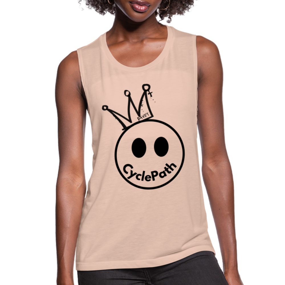 CyclePath "Smiles 4 Miles" Women's Flowy Muscle Tank by Bella - peach