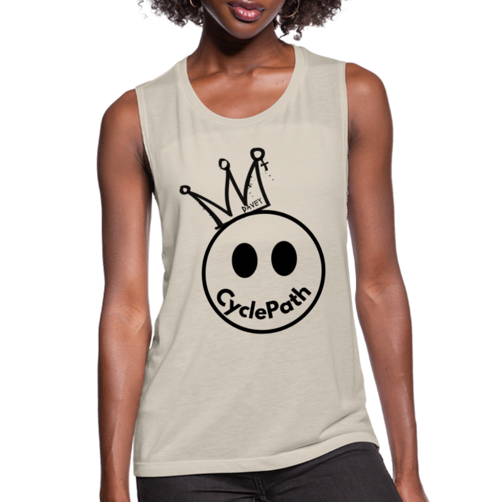 CyclePath "Smiles 4 Miles" Women's Flowy Muscle Tank by Bella - dust