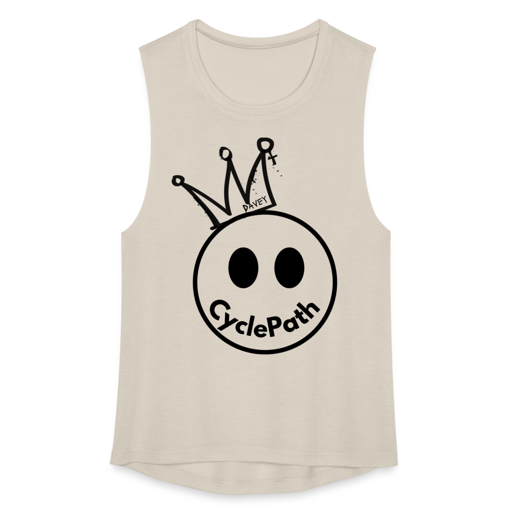 CyclePath "Smiles 4 Miles" Women's Flowy Muscle Tank by Bella - dust