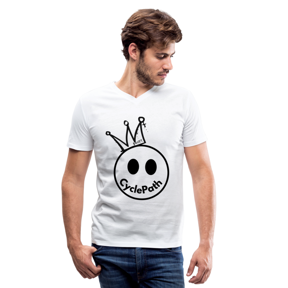 CyclePath "Smiles 4 Miles" Men's V-Neck T-Shirt - white