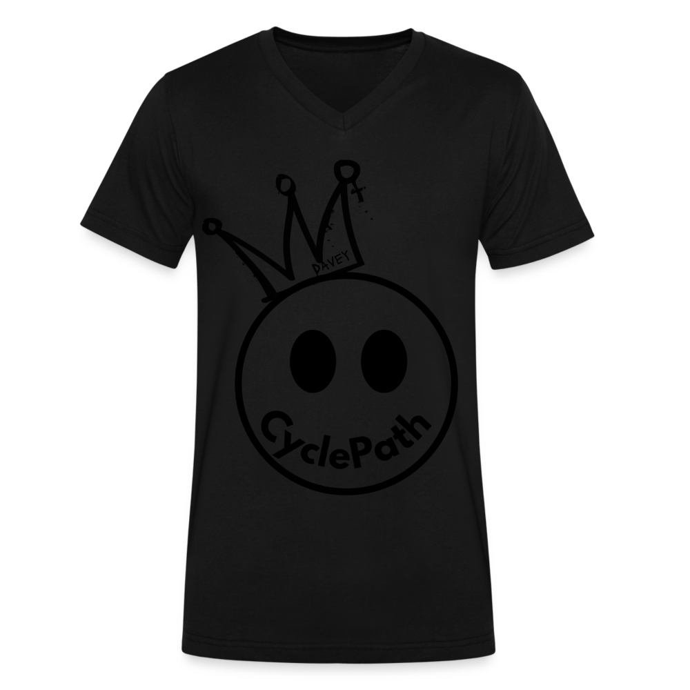 CyclePath "Smiles 4 Miles" Men's V-Neck T-Shirt - black