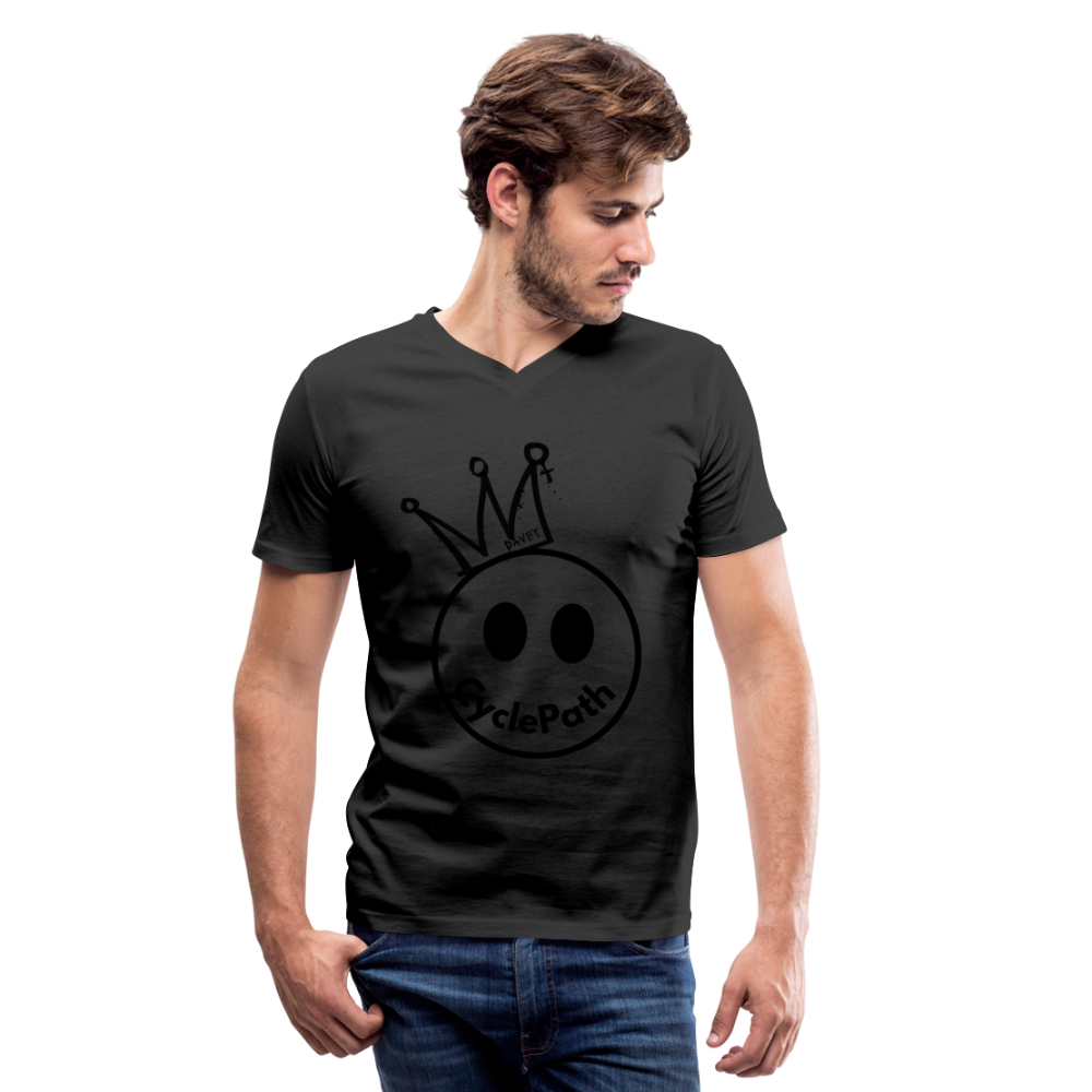 CyclePath "Smiles 4 Miles" Men's V-Neck T-Shirt - black