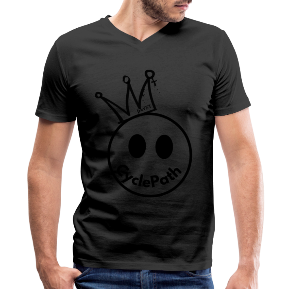 CyclePath "Smiles 4 Miles" Men's V-Neck T-Shirt - black