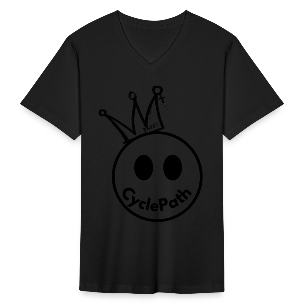 CyclePath "Smiles 4 Miles" Men's V-Neck T-Shirt - black